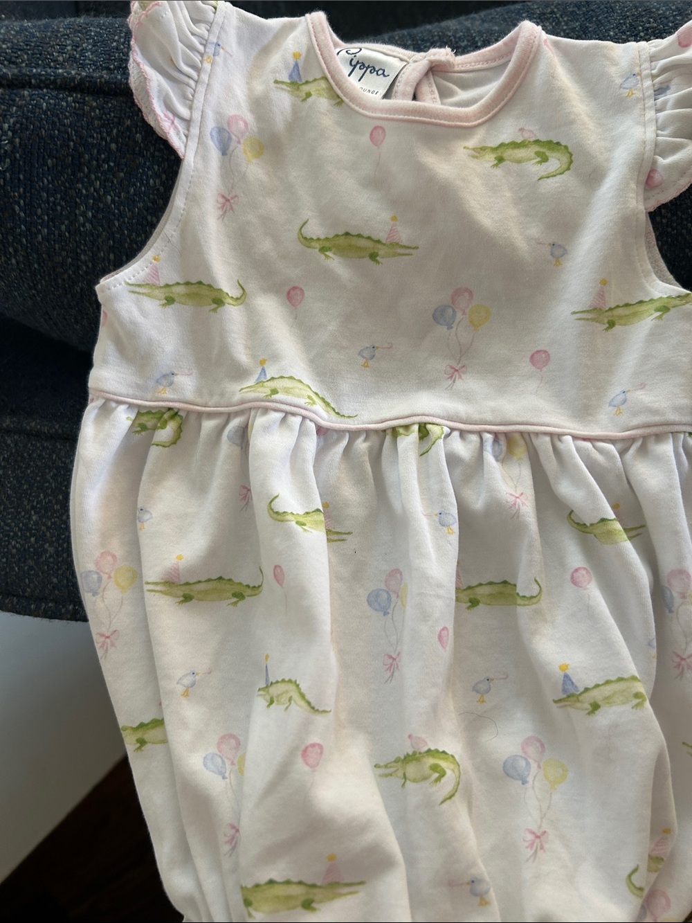 Party animal Pink Alligator Print baby bubble